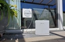 Wir haben den Roboter u.a. an dieser großen Glasfront getestet