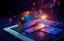 Kreditkarte und Laptop