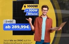 Hier gibt es ein 1000 Watt Balkonkraftwerk für das kleine Geld!